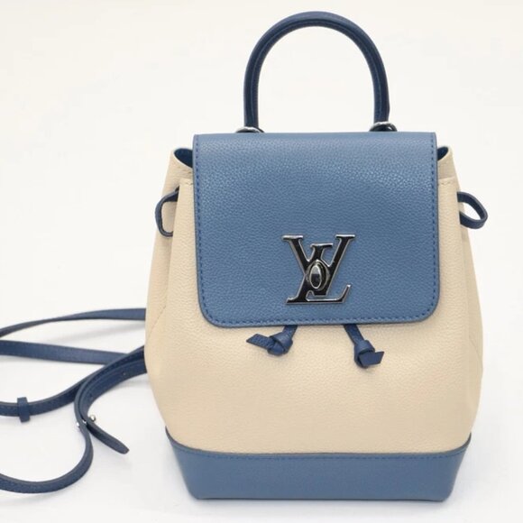Louis Vuitton Lockme Backpack Leather Mini - Blue/Beige - Picture 1 of 15